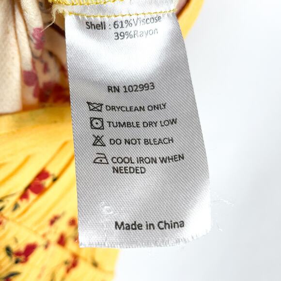 Thakoon‎ Floral Jumpsuit Yellow Smocked Waist Wide Leg Sleeveless Sz 4 - Picture 14 of 14